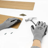 Medium - 12 Pairs Grey & Black Nitrile Coated Work Gloves for Men and Women