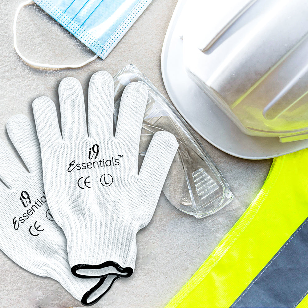 i9 Essentials™12 Pairs Safety Work Gloves Men Lightweight Construction  Gloves Working Gloves for Men with Superior Grip
